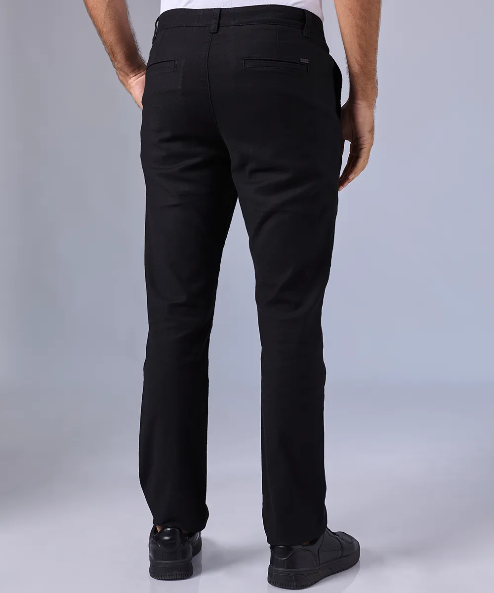 PANTALN BROOKEN CON PLIEGUES SLIM FIT NEGRO OI24